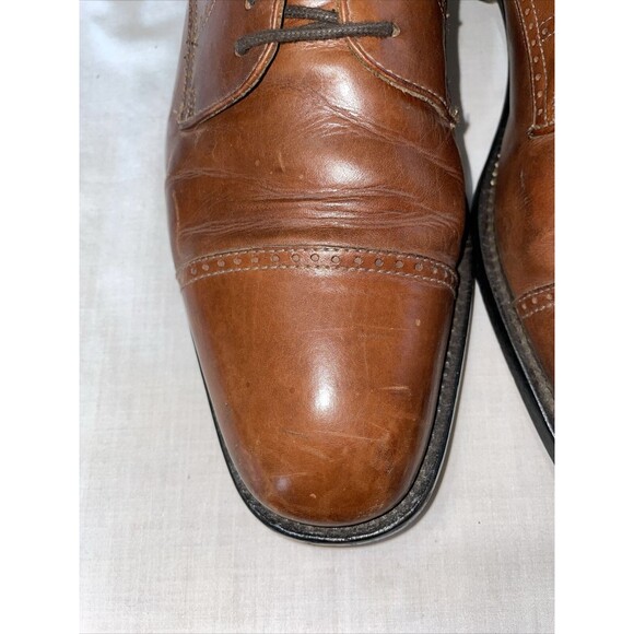 Pitti Shoes Firenze Italy Captoe Dress Shoes Mens Sz 9.5 M Brown Leather Oxfords main image 14